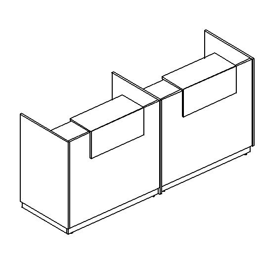 Стойка ресепшен прямая с промежуточной опорой дуб шамони / дуб шамони / дуб шамони