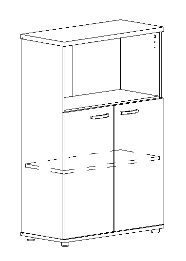 Шкаф средний полузакрытый мокко премиум / дуб шамони