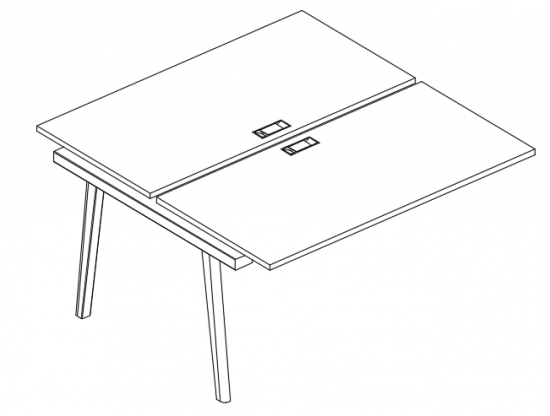 Секция стола рабочей станции (2х160) белый премиум