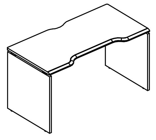 Стол эргономичный Симметрия на каркасе ДСП (1 скос)  вяз либерти / мокко премиум
