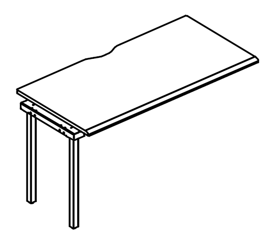Секция стола станции на каркасе МТ 1 скос вяз либерти / белый, вставка белая
